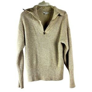 Cupcakes and Cashmere pullover zip up cowl neck sweater Sz L